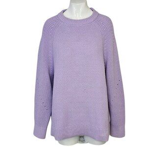 Lululemon Womens Honey Comb Crewneck Knit Sweater, Cotton,Oversize, Purple, Sz S